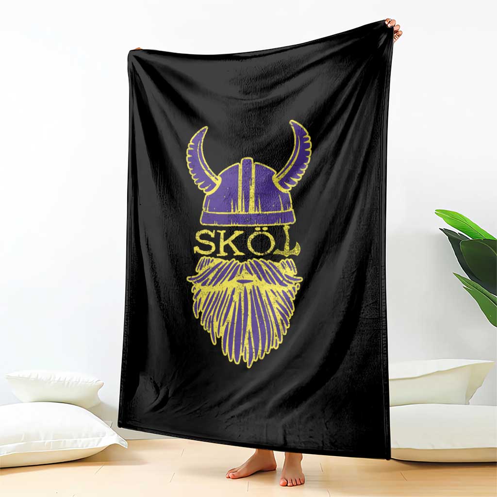 Skol Nordic Scandinavian Warrior Viking Helmet Throw Blanket - Wonder Print Shop