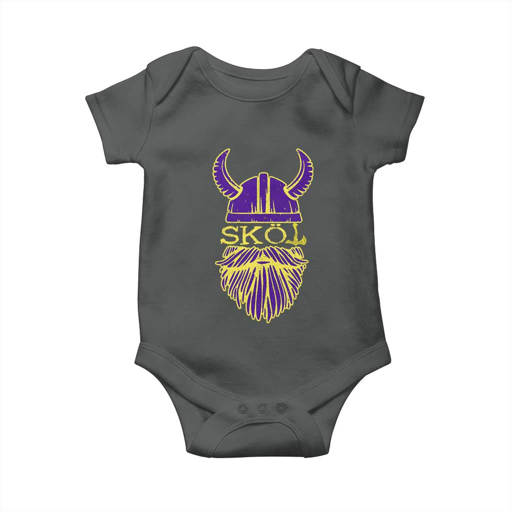 Skol Nordic Scandinavian Warrior Viking Helmet Baby Onesie - Wonder Print Shop