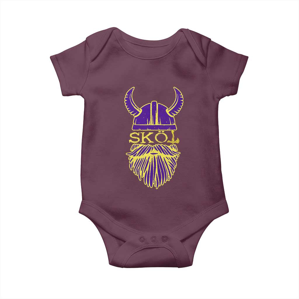 Skol Nordic Scandinavian Warrior Viking Helmet Baby Onesie - Wonder Print Shop