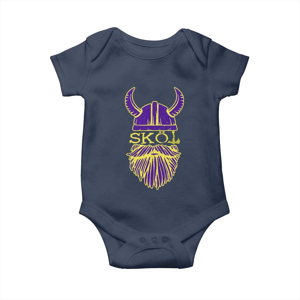 Skol Nordic Scandinavian Warrior Viking Helmet Baby Onesie - Wonder Print Shop