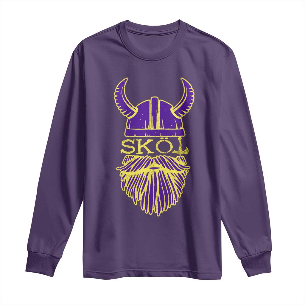 Skol Nordic Scandinavian Warrior Viking Helmet Long Sleeve Shirt - Wonder Print Shop