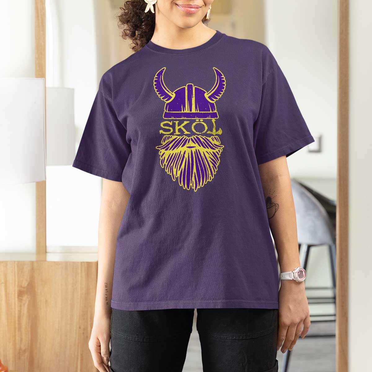 Skol Nordic Scandinavian Warrior Viking Helmet T Shirt For Women - Wonder Print Shop