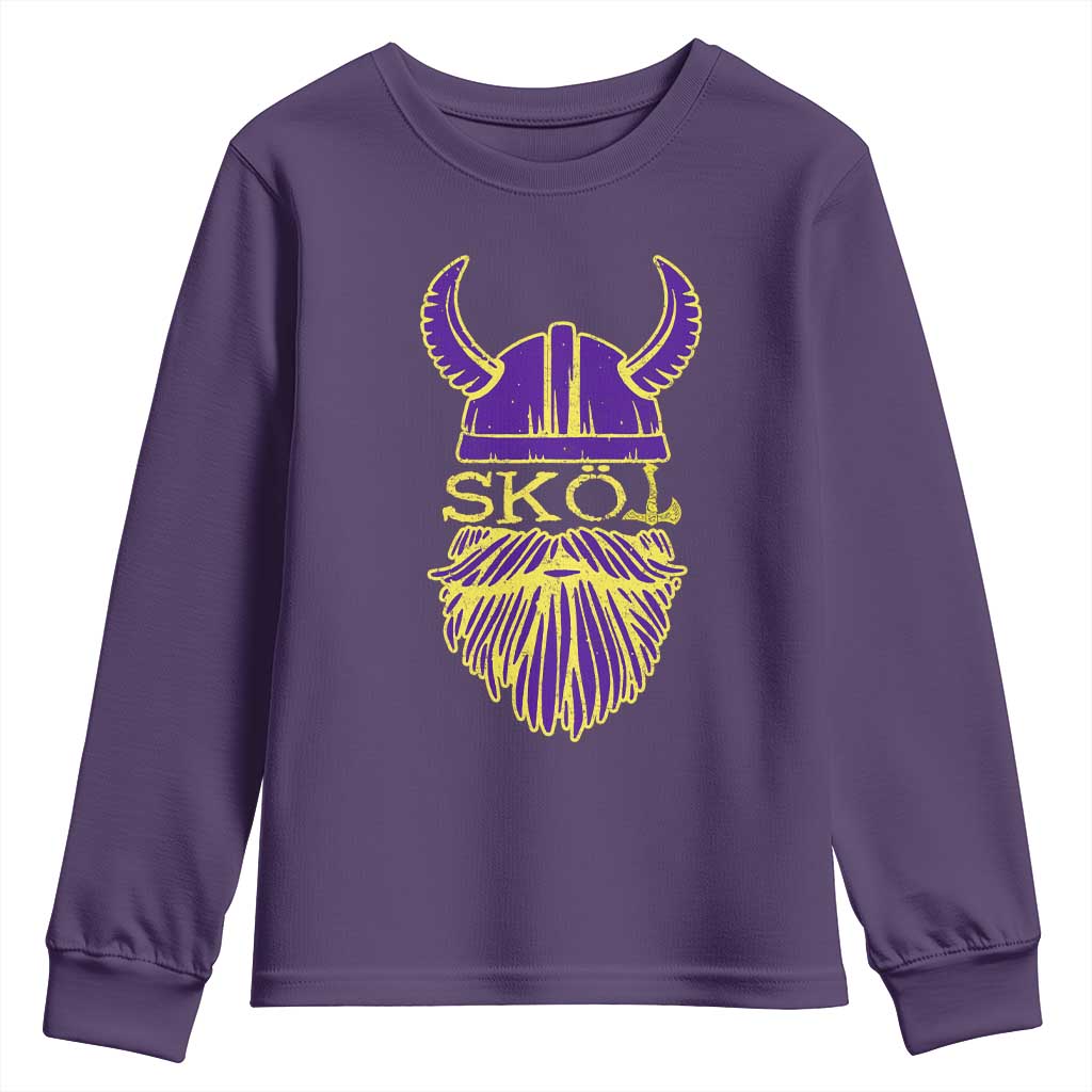 Skol Nordic Scandinavian Warrior Viking Helmet Youth Sweatshirt - Wonder Print Shop