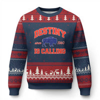 Buffalo Fan Ugly Christmas Sweater Vintage Destiny is Calling Victory Monday - Wonder Print Shop