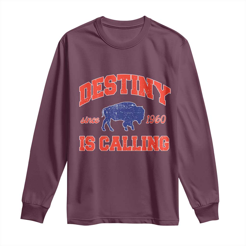 Buffalo Fan Long Sleeve Shirt Vintage Destiny is Calling Victory Monday - Wonder Print Shop