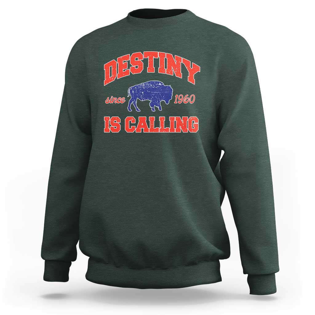 Buffalo Fan Sweatshirt Vintage Destiny is Calling Victory Monday - Wonder Print Shop