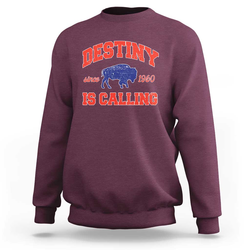 Buffalo Fan Sweatshirt Vintage Destiny is Calling Victory Monday - Wonder Print Shop