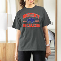 Buffalo Fan T Shirt For Women Vintage Destiny is Calling Victory Monday - Wonder Print Shop