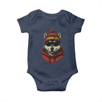 Kansas City Baby Onesie Vintage Retro Wolf Mascot - Wonder Print Shop