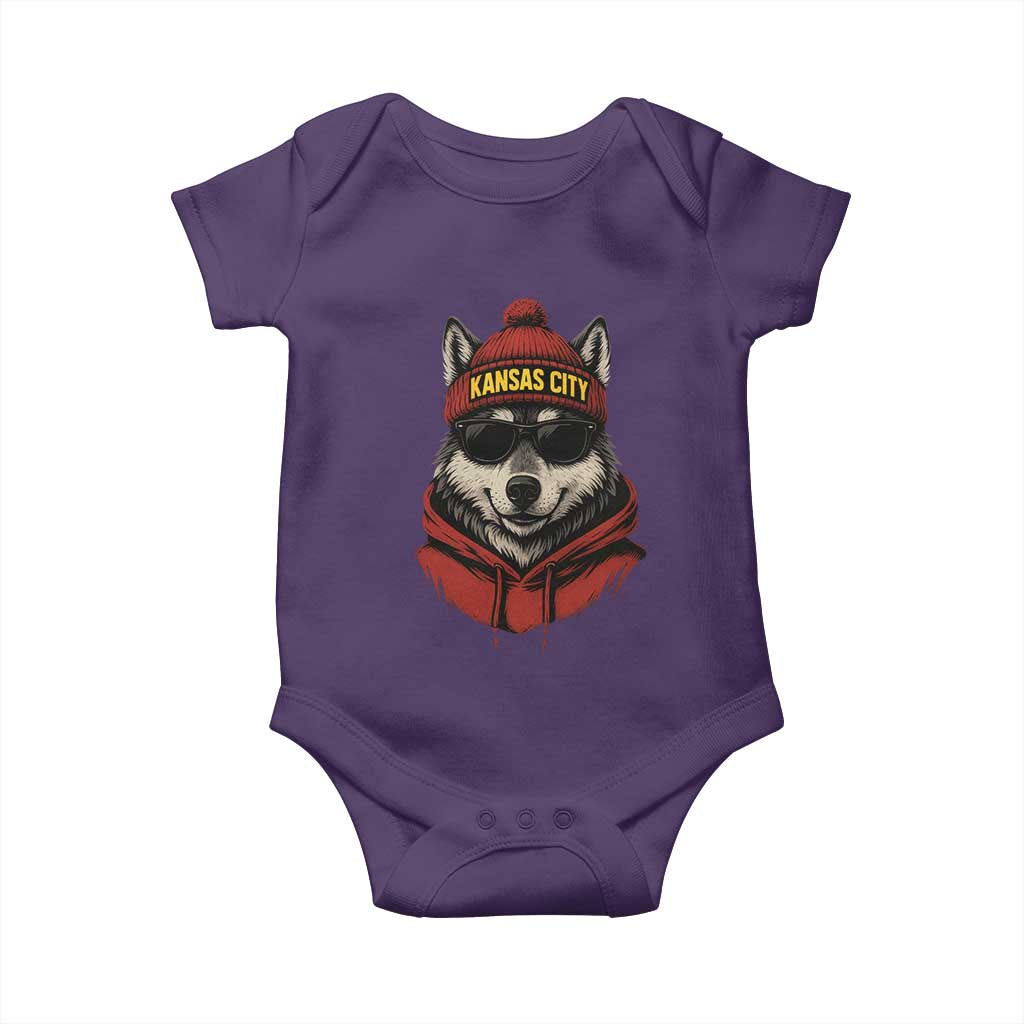 Kansas City Baby Onesie Vintage Retro Wolf Mascot - Wonder Print Shop