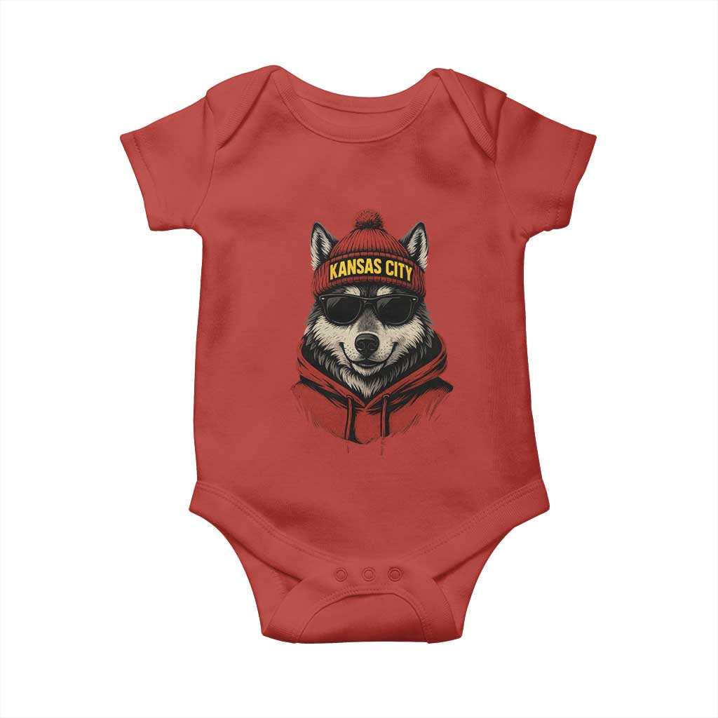 Kansas City Baby Onesie Vintage Retro Wolf Mascot - Wonder Print Shop