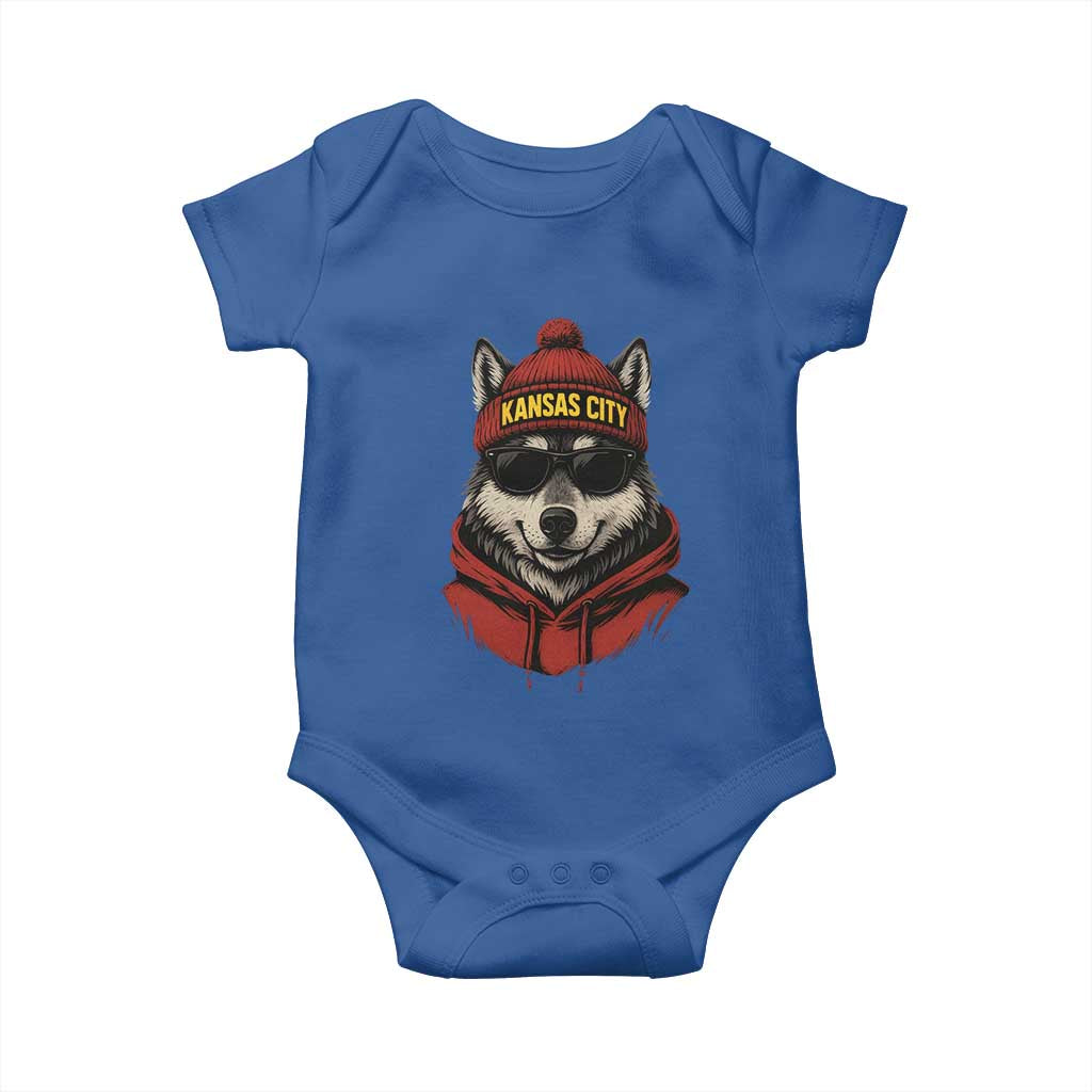 Kansas City Baby Onesie Vintage Retro Wolf Mascot - Wonder Print Shop