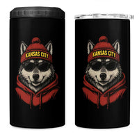 Kansas City 4 in 1 Can Cooler Tumbler Vintage Retro Wolf Mascot - Wonder Print Shop