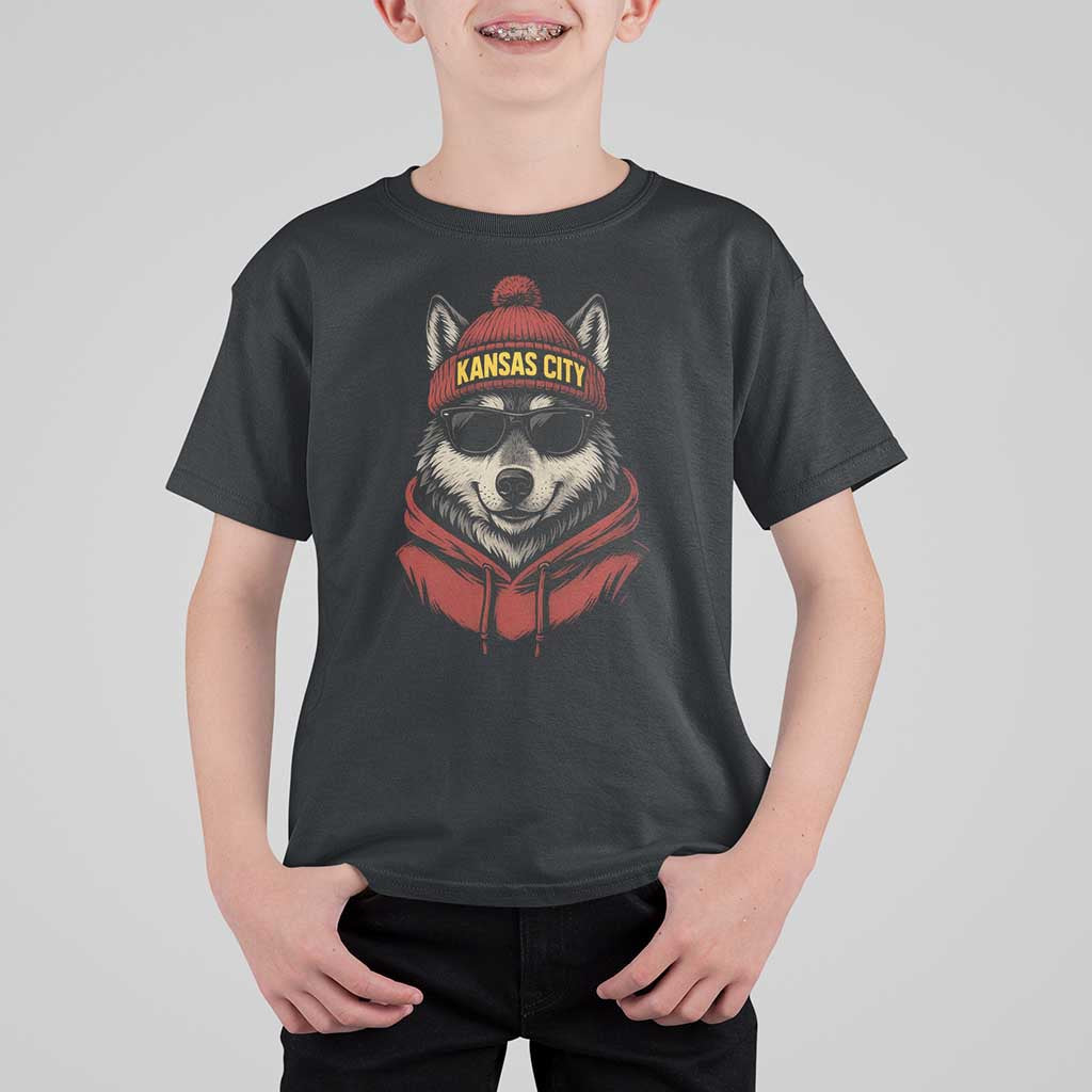 Kansas City T Shirt For Kid Vintage Retro Wolf Mascot - Wonder Print Shop