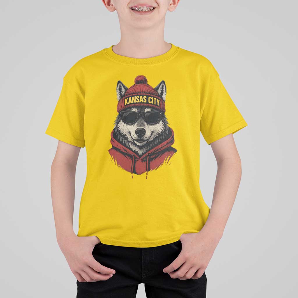 Kansas City T Shirt For Kid Vintage Retro Wolf Mascot - Wonder Print Shop