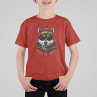 Kansas City T Shirt For Kid Vintage Retro Wolf Mascot - Wonder Print Shop