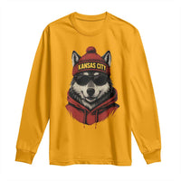 Kansas City Long Sleeve Shirt Vintage Retro Wolf Mascot - Wonder Print Shop