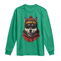 Kansas City Long Sleeve Shirt Vintage Retro Wolf Mascot - Wonder Print Shop