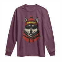 Kansas City Long Sleeve Shirt Vintage Retro Wolf Mascot - Wonder Print Shop