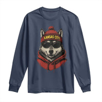 Kansas City Long Sleeve Shirt Vintage Retro Wolf Mascot - Wonder Print Shop