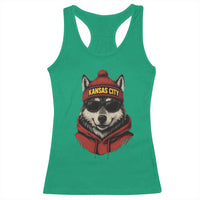 Kansas City Racerback Tank Top Vintage Retro Wolf Mascot - Wonder Print Shop