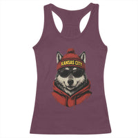 Kansas City Racerback Tank Top Vintage Retro Wolf Mascot - Wonder Print Shop