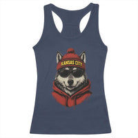 Kansas City Racerback Tank Top Vintage Retro Wolf Mascot - Wonder Print Shop