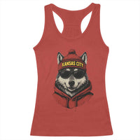 Kansas City Racerback Tank Top Vintage Retro Wolf Mascot - Wonder Print Shop