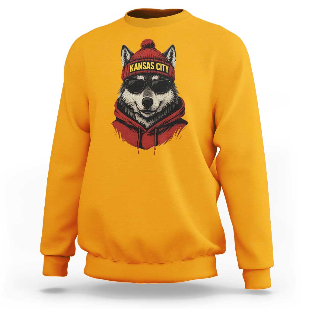 Kansas City Sweatshirt Vintage Retro Wolf Mascot - Wonder Print Shop
