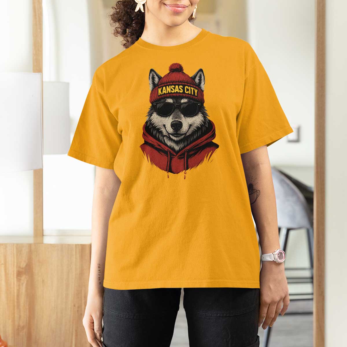 Kansas City T Shirt For Women Vintage Retro Wolf Mascot - Wonder Print Shop