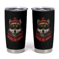 Kansas City Tumbler Cup Vintage Retro Wolf Mascot - Wonder Print Shop