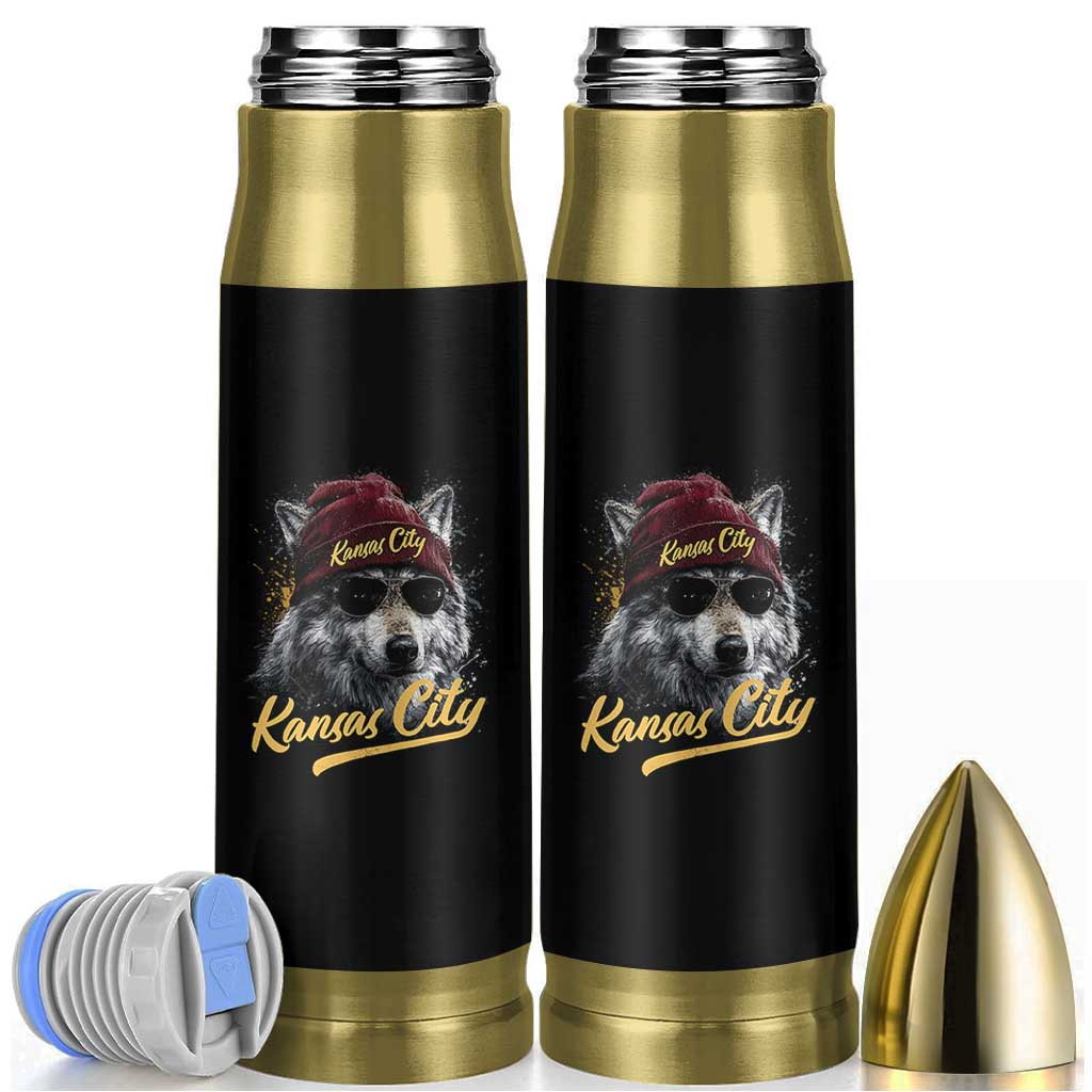 Kansas City Bullet Tumbler Retro Vintage Watercolors Sport Wolf Mascot - Wonder Print Shop