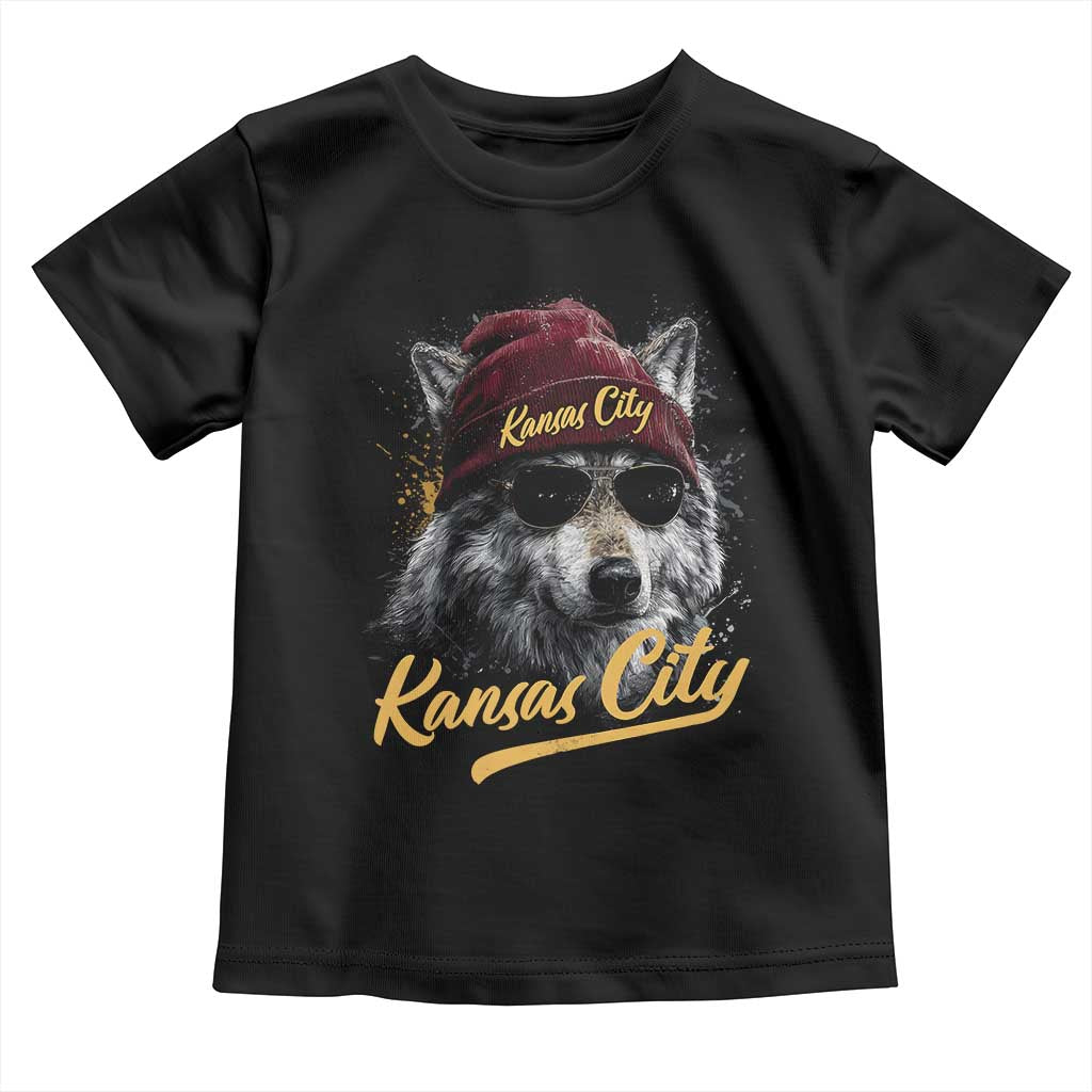 Kansas City Toddler T Shirt Retro Vintage Watercolors Sport Wolf Mascot - Wonder Print Shop