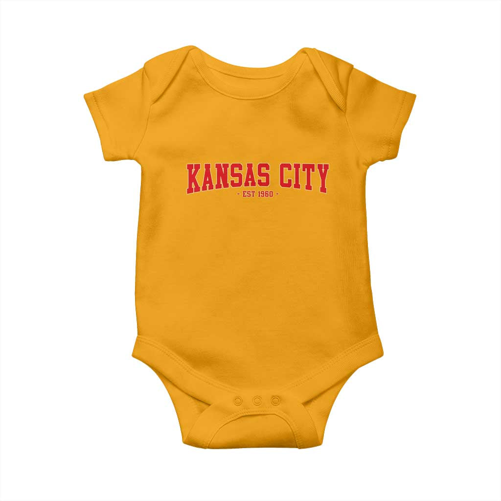 Kansas City Baby Onesie Retro Style 90s Vintage Unisex Varisty - Wonder Print Shop