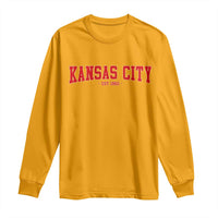 Kansas City Long Sleeve Shirt Retro Style 90s Vintage Unisex Varisty - Wonder Print Shop