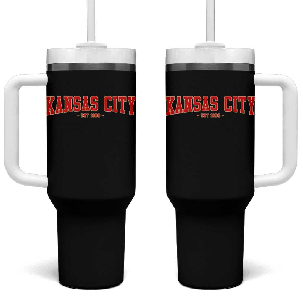 Kansas City Tumbler With Handle Retro Style 90s Vintage Unisex Varisty - Wonder Print Shop