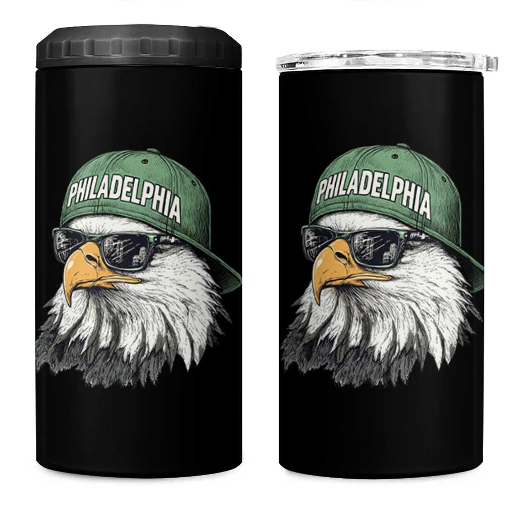 Philadelphia Fan 4 in 1 Can Cooler Tumbler Retro Eagle Sports Fan - Wonder Print Shop