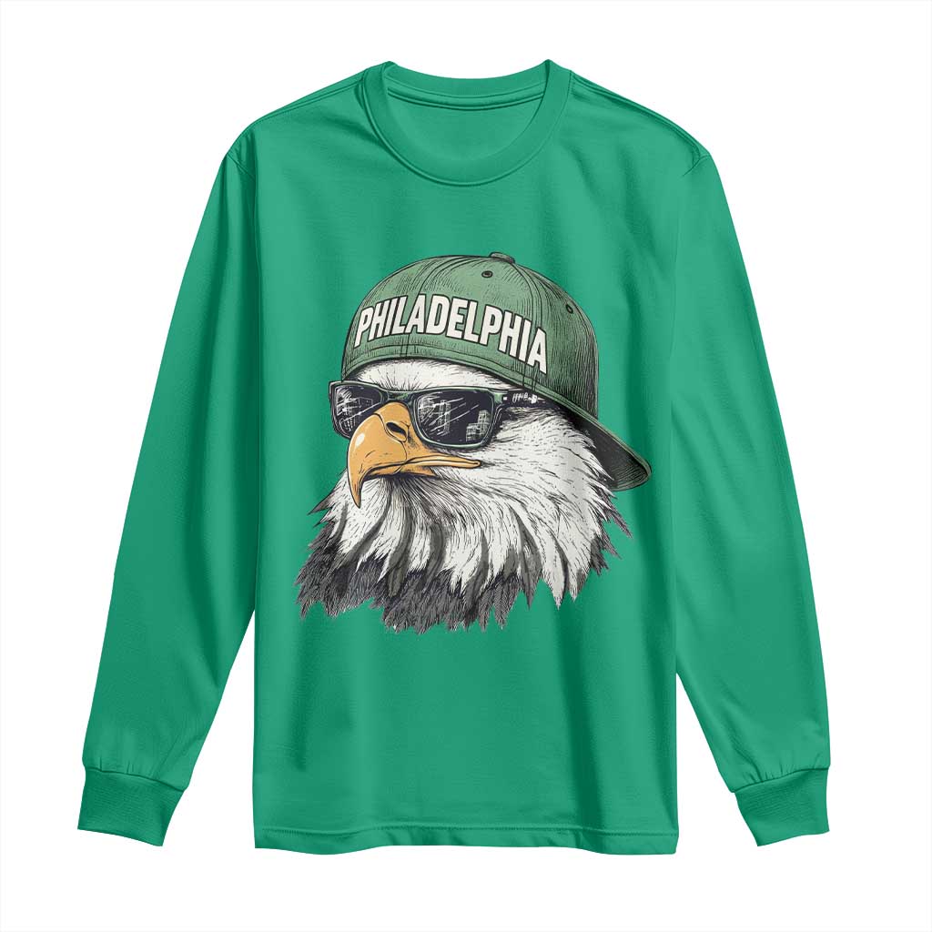 Philadelphia Fan Long Sleeve Shirt Retro Eagle Sports Fan - Wonder Print Shop