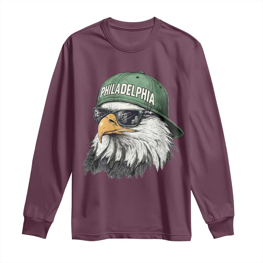 Philadelphia Fan Long Sleeve Shirt Retro Eagle Sports Fan - Wonder Print Shop