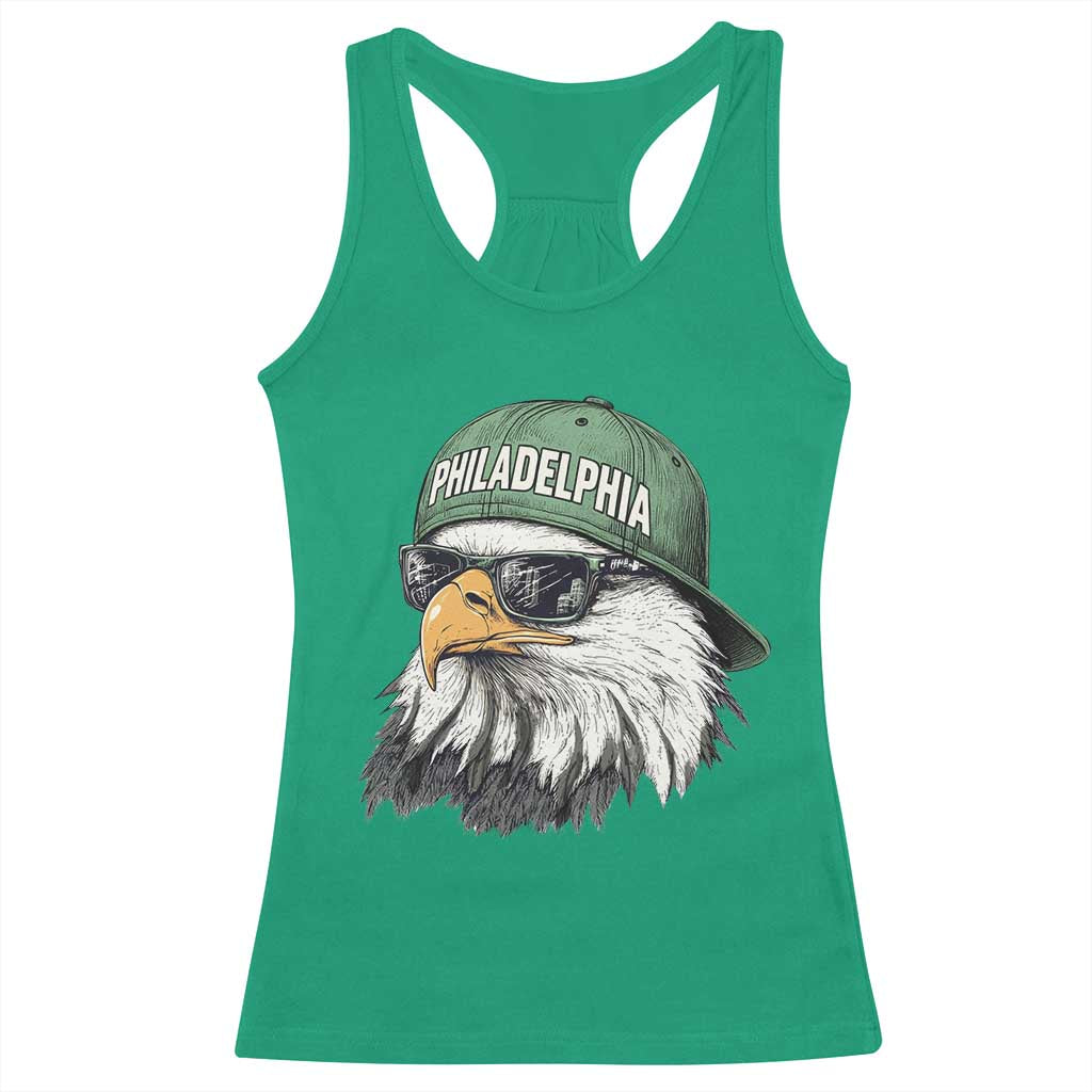 Philadelphia Fan Racerback Tank Top Retro Eagle Sports Fan - Wonder Print Shop