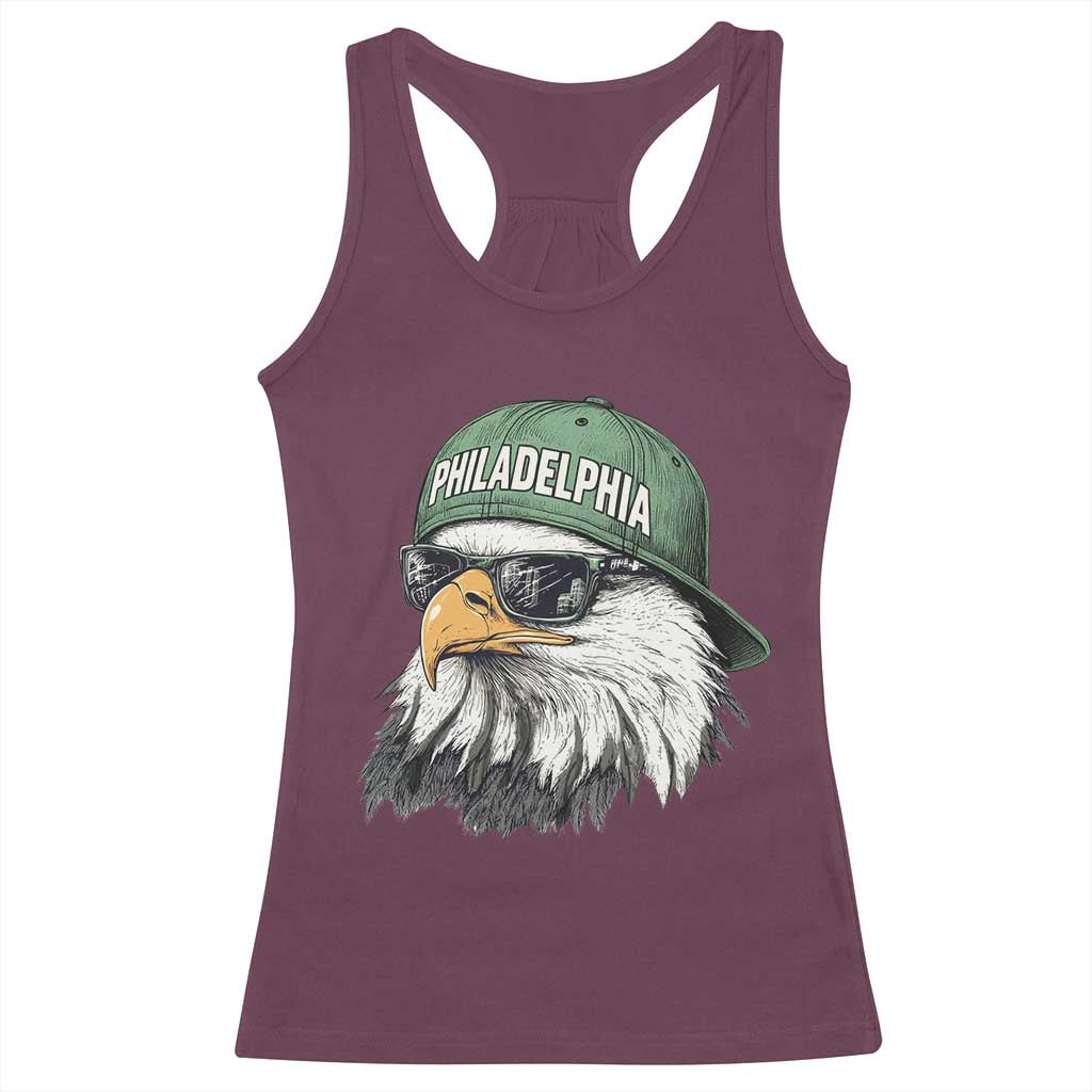 Philadelphia Fan Racerback Tank Top Retro Eagle Sports Fan - Wonder Print Shop