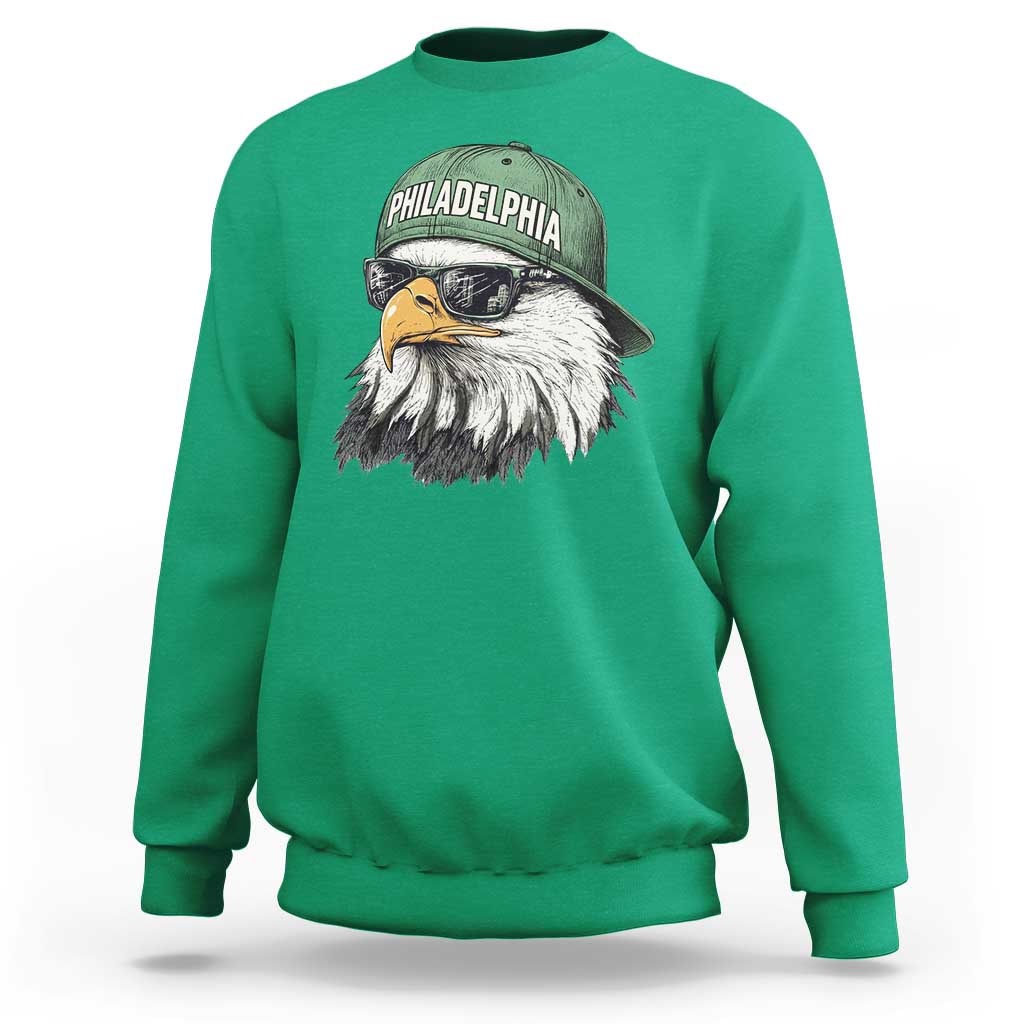 Philadelphia Fan Sweatshirt Retro Eagle Sports Fan - Wonder Print Shop