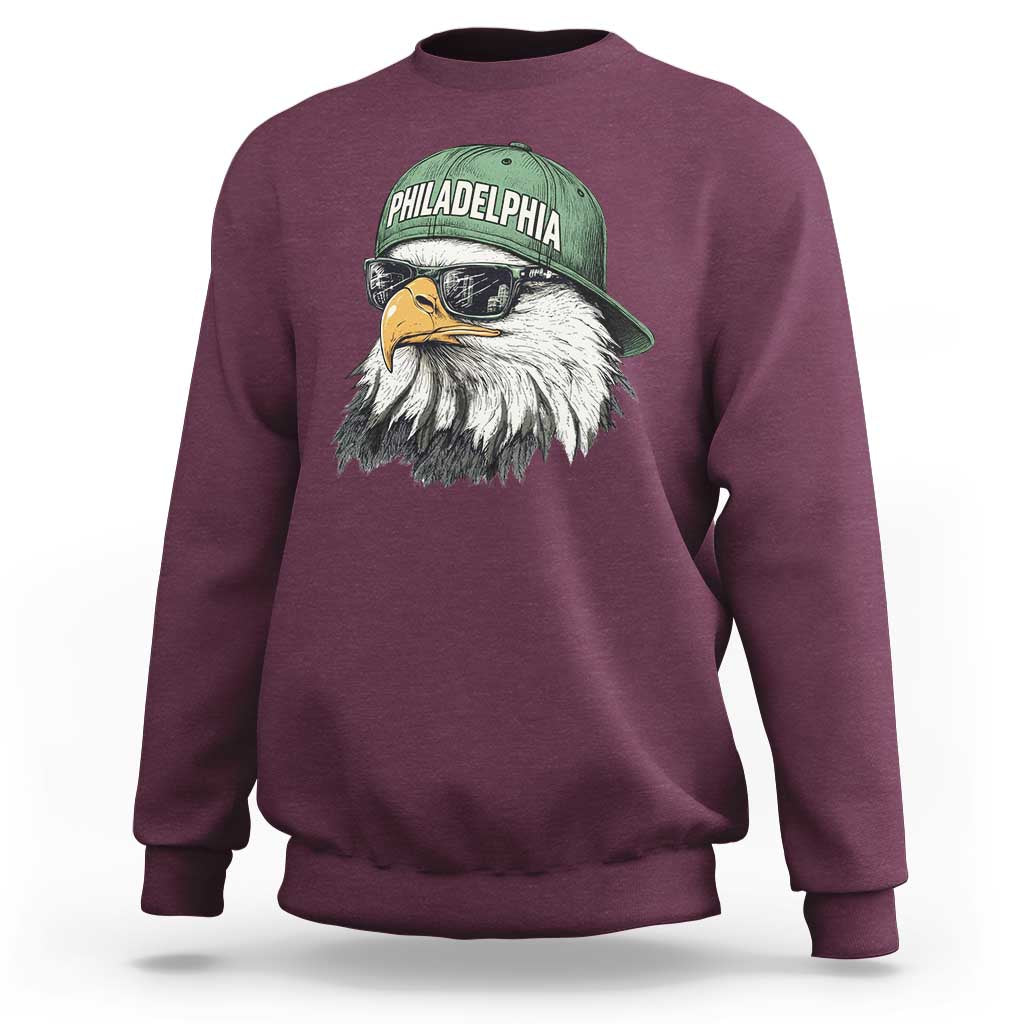 Philadelphia Fan Sweatshirt Retro Eagle Sports Fan - Wonder Print Shop
