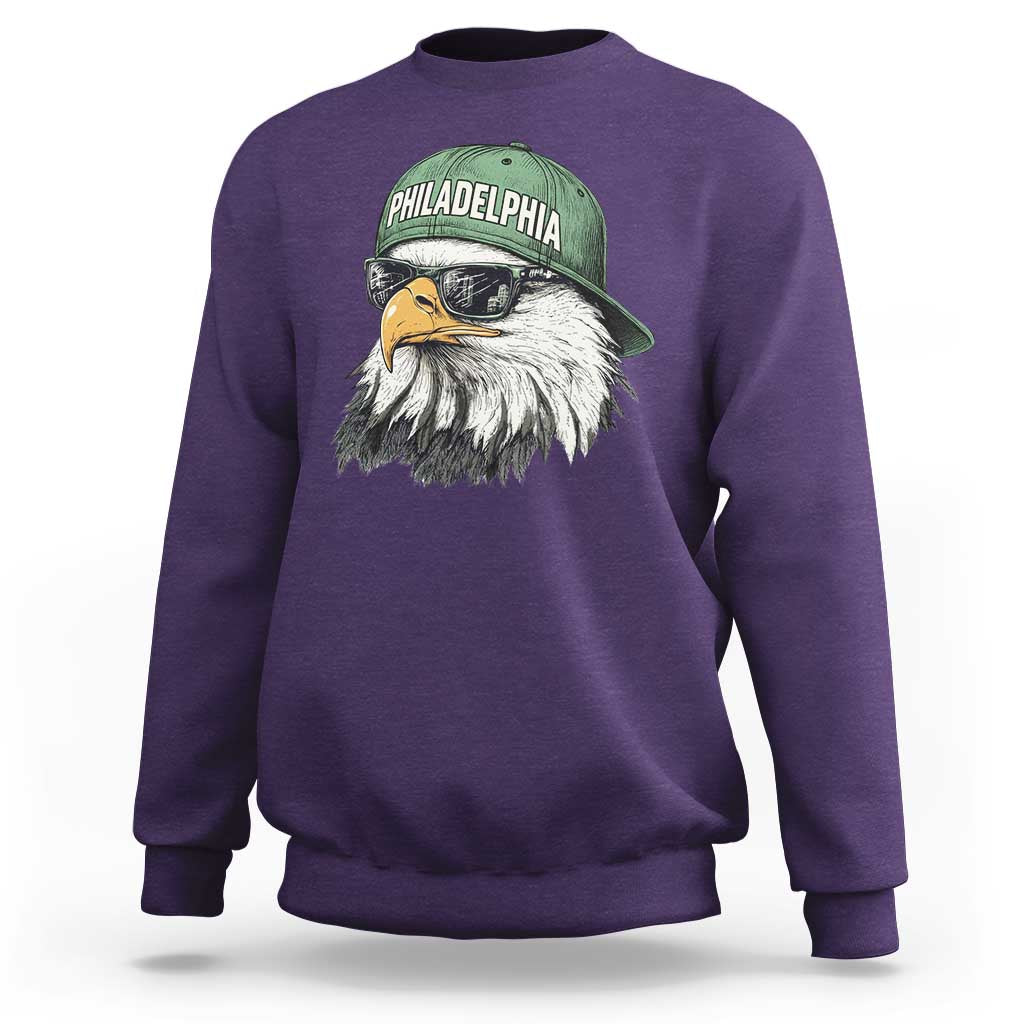 Philadelphia Fan Sweatshirt Retro Eagle Sports Fan - Wonder Print Shop