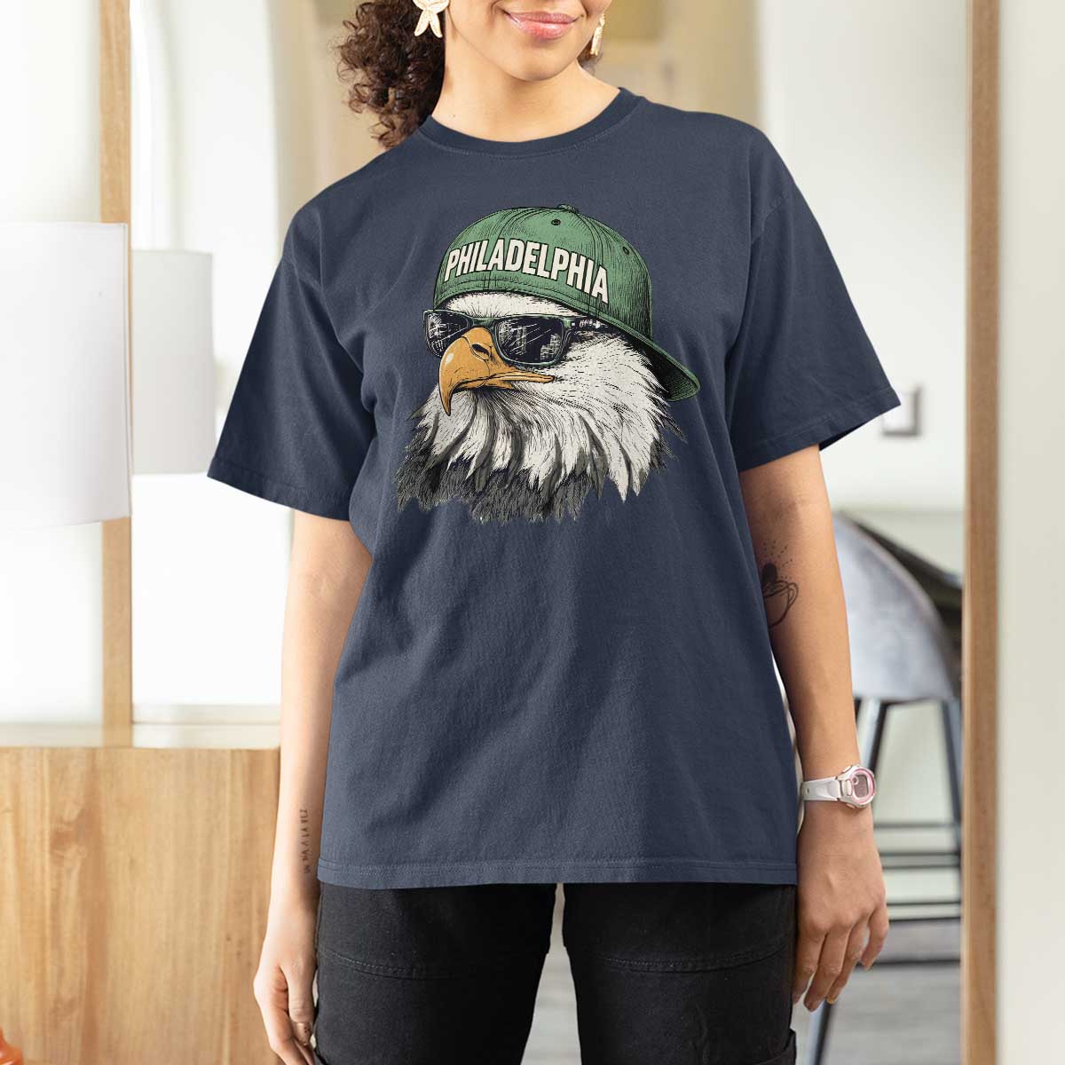 Philadelphia Fan T Shirt For Women Retro Eagle Sports Fan - Wonder Print Shop