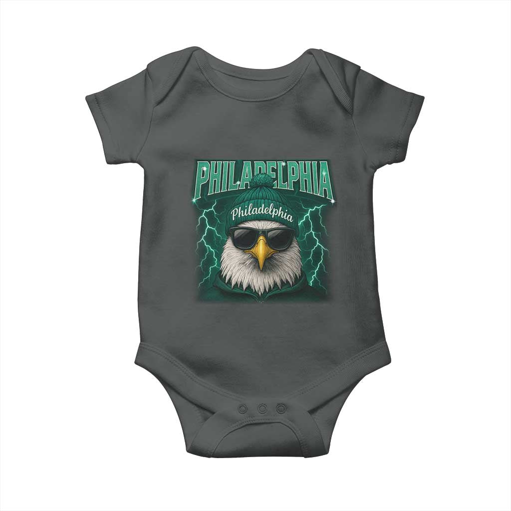 Philadelphia Fan Baby Onesie Retro Eagle Bootleg Sports Fan - Wonder Print Shop