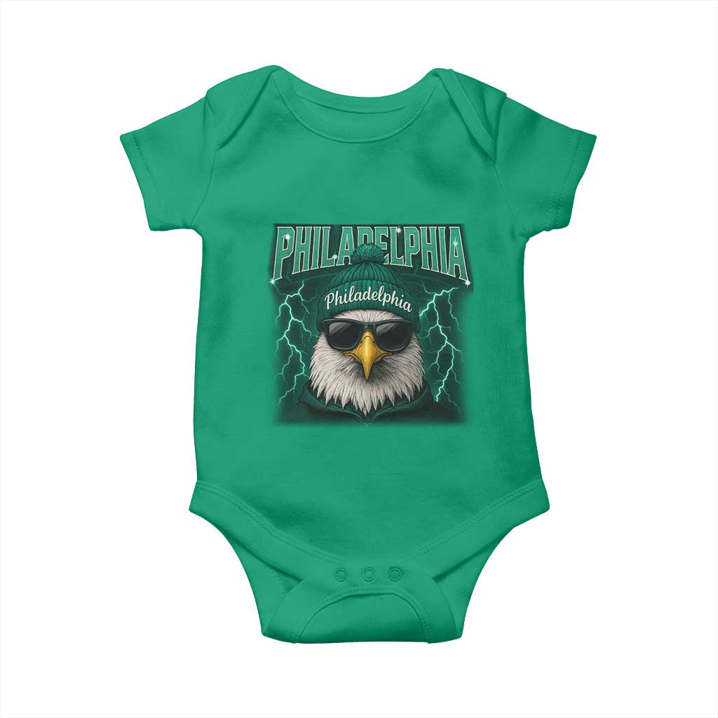 Philadelphia Fan Baby Onesie Retro Eagle Bootleg Sports Fan - Wonder Print Shop