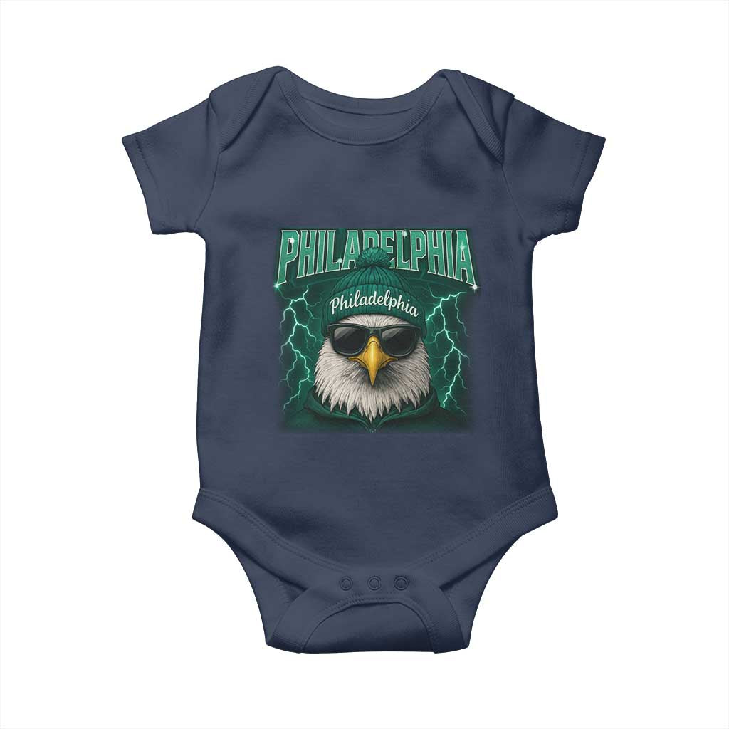 Philadelphia Fan Baby Onesie Retro Eagle Bootleg Sports Fan - Wonder Print Shop