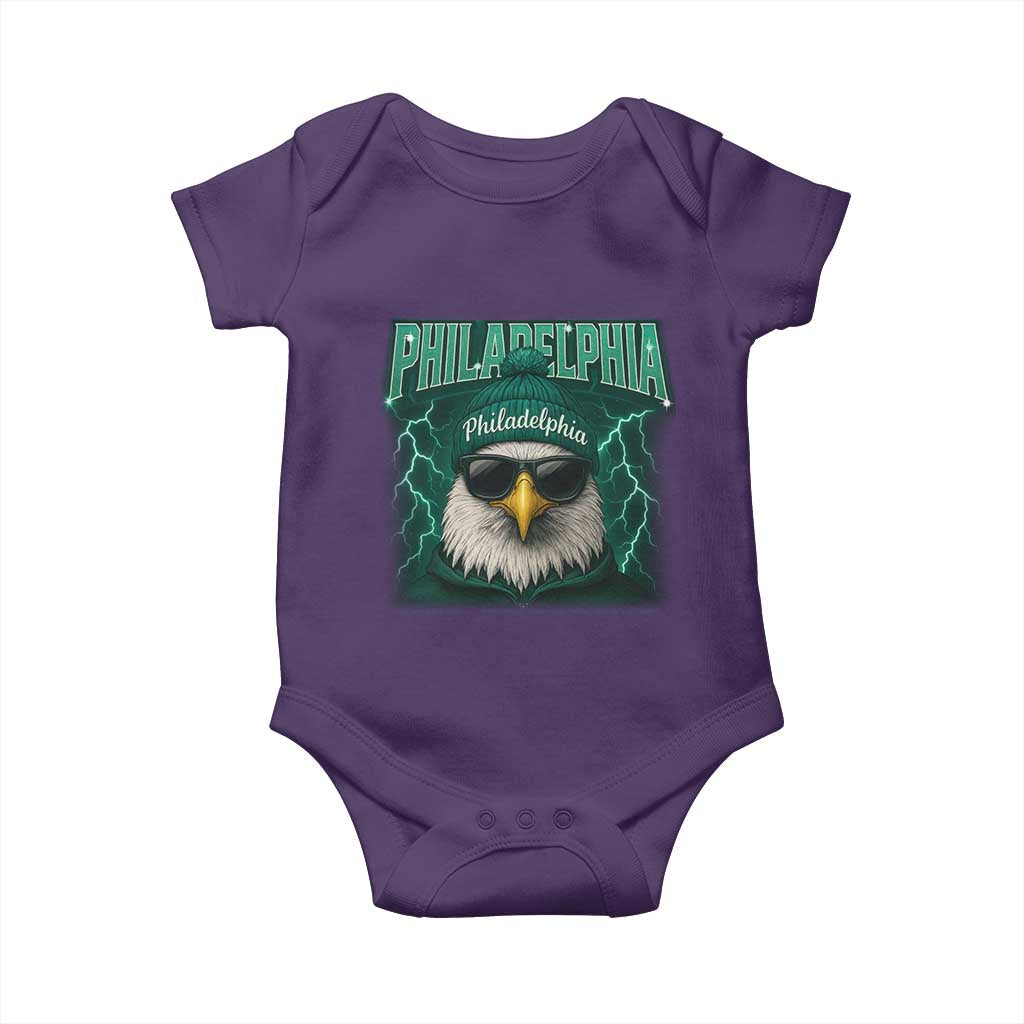 Philadelphia Fan Baby Onesie Retro Eagle Bootleg Sports Fan - Wonder Print Shop
