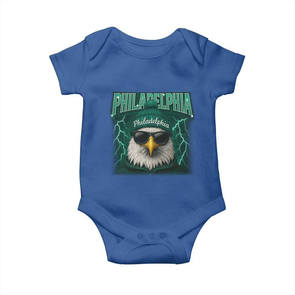 Philadelphia Fan Baby Onesie Retro Eagle Bootleg Sports Fan - Wonder Print Shop